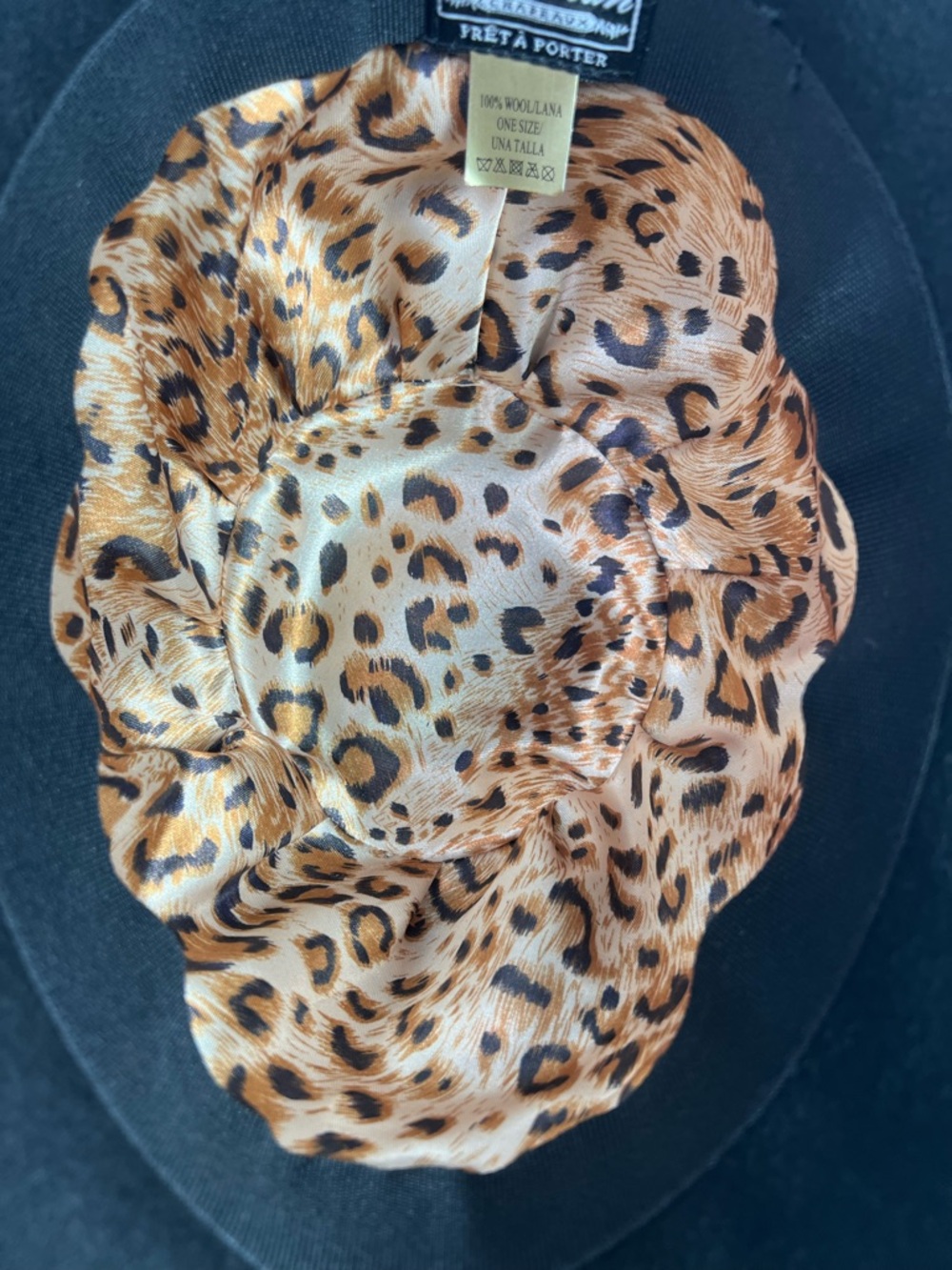 Vintage Callanan Chapeaux Pret A Porter Wool Hat Leopard Bow Zipper - Picture 8 of 13